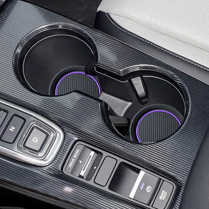 for Honda Civic Accessories 2026 2025 2024 2023 2022 Cup Holder Inserts Center Console Liner 3D Silicone Cup Holder Coaster Protector Mat Pad Non-Slip Interior Decoration for Civic 3Pcs (Purple)