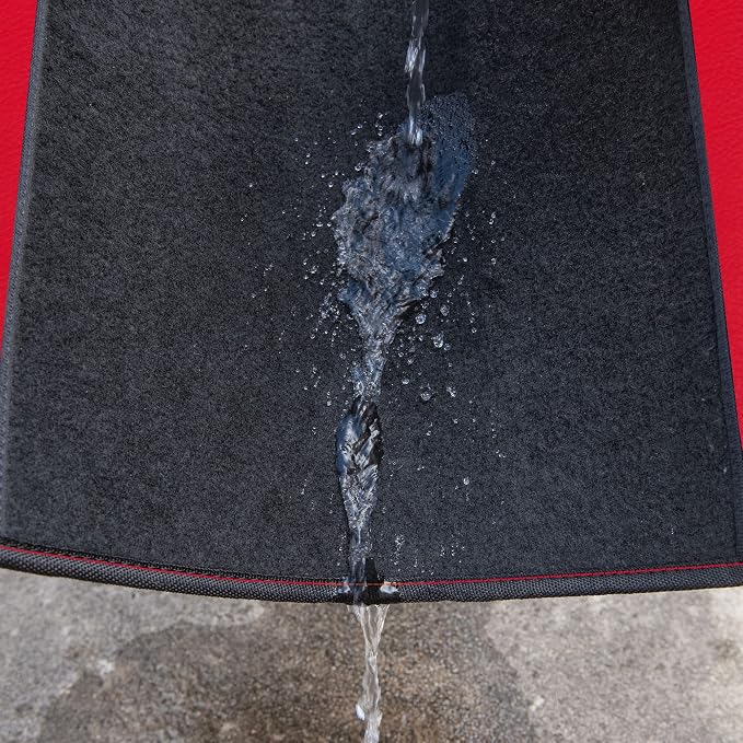 CAR PASS Waterproof Universal Faux Leather 3Row Car Floor Mats, Red Car Mats Fit for SUV,Vans,sedans, Trucks,Set of Vehicles Car Carpet with Driver Heel Pad and Anti-Slip Nibs Backing (Red 3Row)