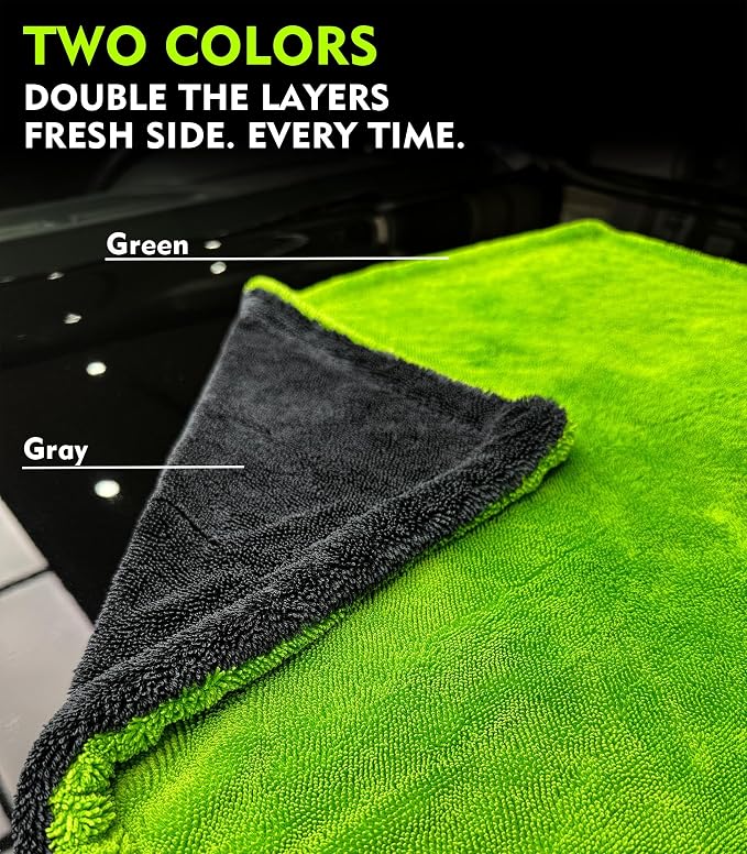 2-Pack 1300GSM Car Drying Towel - Microfiber Towels for Cars 36" x 24", Drying Towels Car Detailing, No Scratch, Super Absorbent, Extra Large Twisted Loop Microfiber Cloth Car Wash Towels, SUV Truck