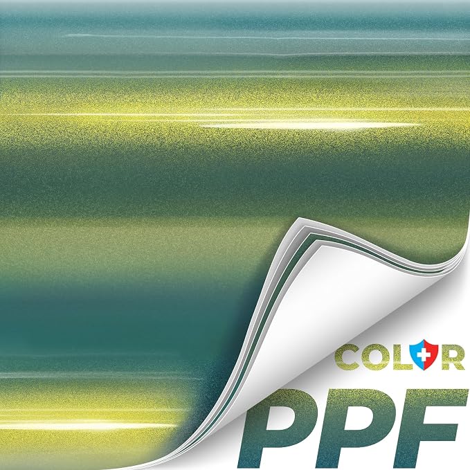 ColorFusion PPF by VViViD, Gloss Flip Thunder Green Dry Apply PPF Vinyl Car Wrap Roll 20ft x 5ft