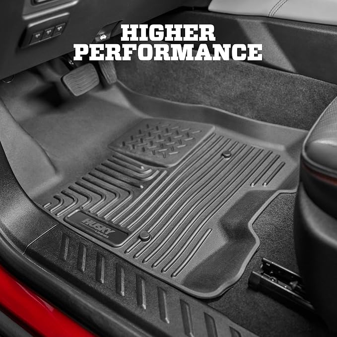 Husky Liners Weatherbeater Floor Mats | Fits 2014 - 2018 Chevrolet Silverado & GMC Sierra 1500 Crew Cab; 15-19 Silverado/Sierra 2500/3500 Crew Cab (Footwell Cvg) | Front & 2nd Row, 3-pc Black - 98231