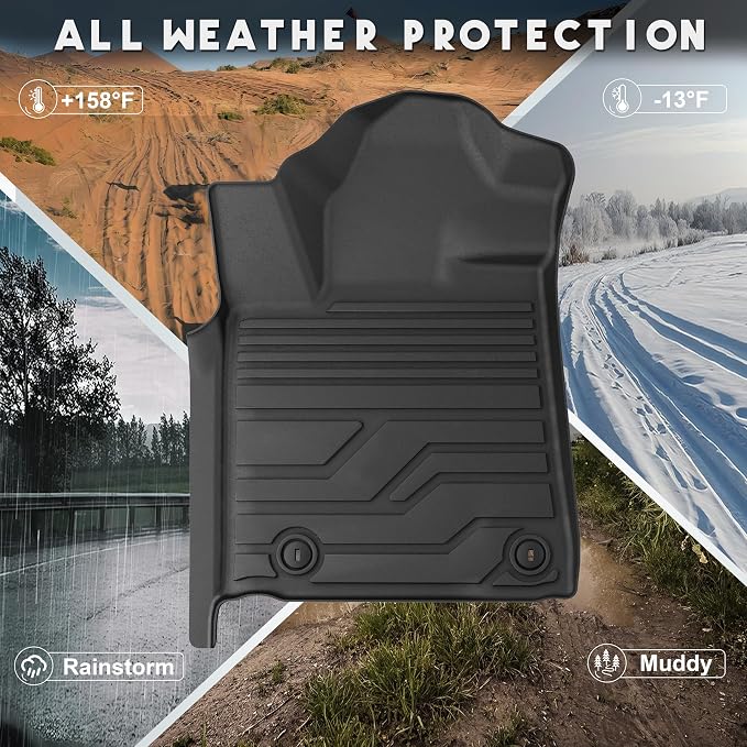 KARPAL Floor Mats for Toyota Tundra 2014-2021 (Only for CrewMax Cab), Custom Fit All Weather TPE Floor Liners, 1st & 2nd Row, Tundra SR/SR5/TRD PRO/Limited Accessories
