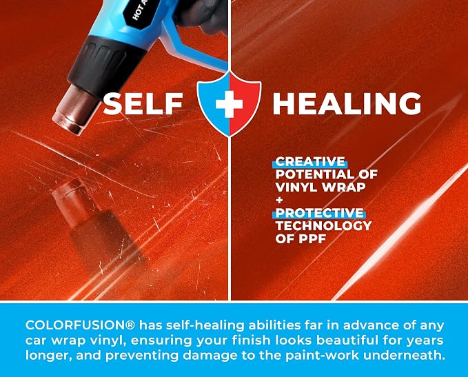 ColorFusion PPF by VViViD, Gloss Evil Red Dry Apply PPF Vinyl Car Wrap Roll 1ft x 5ft