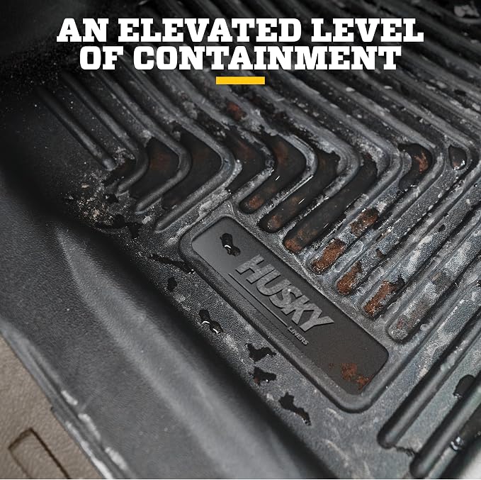 Husky Liners X-act Contour Floor Mats | Fits 2015-2026 Ford F-150, 2022-2026 Lightning, SuperCrew (Crew Cab) & SuperCab (EXT Cab) | Front Row, 2-pc Black - 53341
