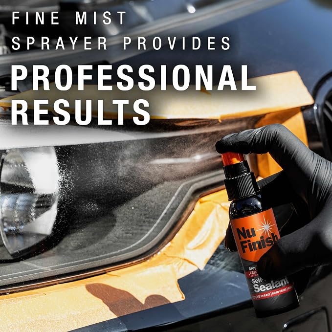 Nu Finish Headlight Restore and Repel – 2-Step Car Headlight Restoration Kit with 4 Restorer Wipes and Ceramic Sealant Spray, Head Light Restoring Kit