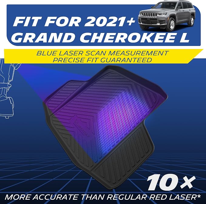 Michelin Vehicle Mats, Premier Series All-Weather TPE Custom Fit Liner for 2021-2026 Jeep Grand Cherokee L (3 Piece)