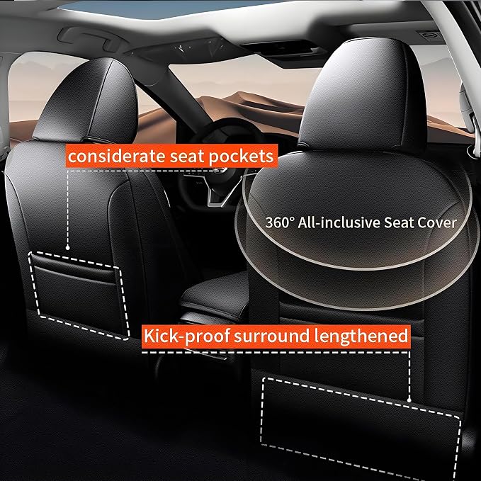 AOMSAZTO Seat Cover for Nissan Altima 2019 2020 2021 2022 2023 2024 2025 | (S SV SR Platinum ) Customized Fit Full Set Faux Leather Seats Cover Black