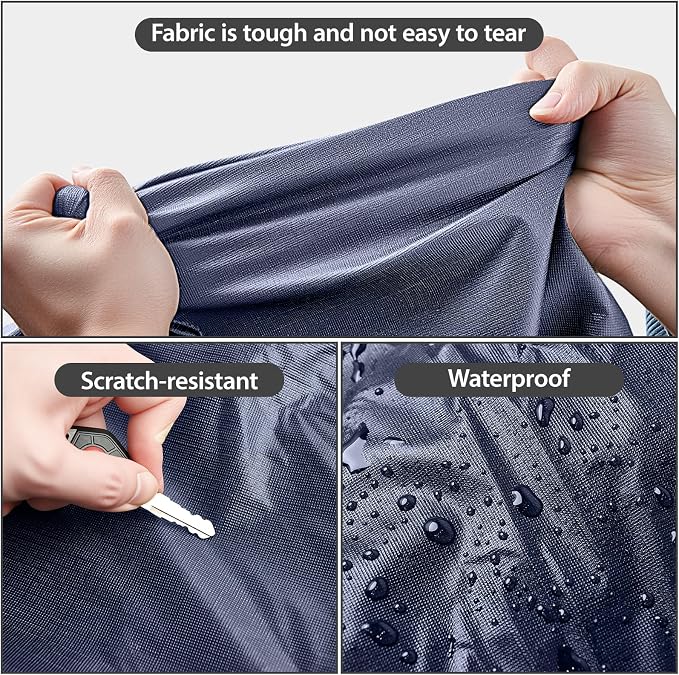 Car Cover Waterproof 2 Door, All Weather for Automobiles, Outdoor Full Exterior Cover Rain Sun UV Snowproof Protection with Zipper Cotton, Mirror Pocket for Jeep Covers Fits JK JL TJ YJ CJ