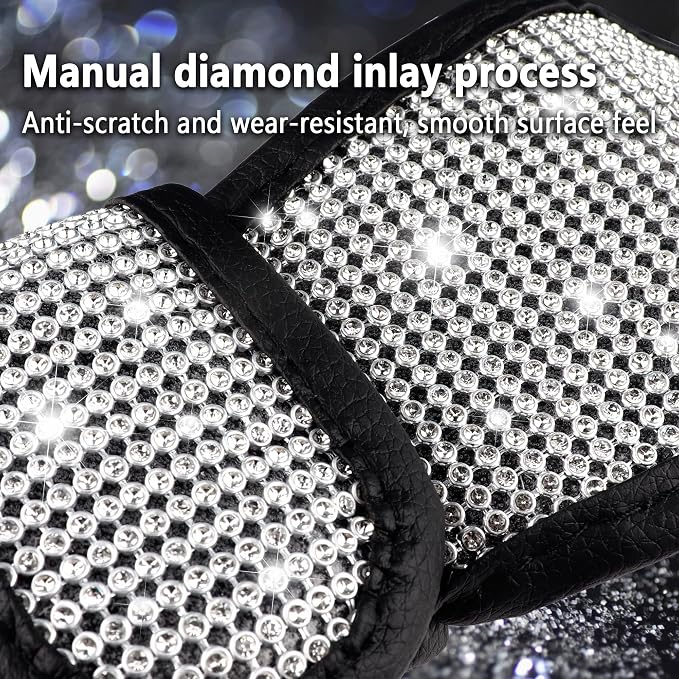 Crystal Auto Gear Shift Cover Bling Car Accessories,Universal Car Knob Gear Stick Protector from Scratching with Rhinestone Covers Car Decor Accessories for Women(Bling-003)