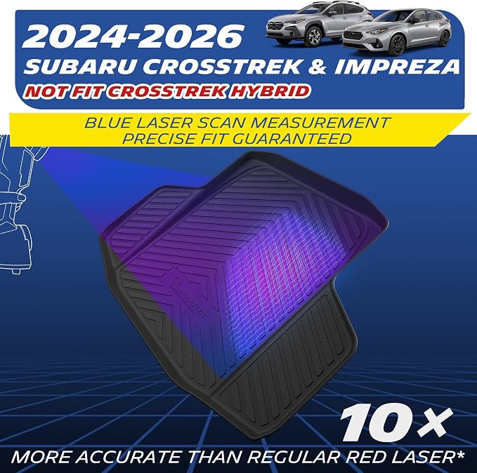 Michelin Vehicle Mats, All-Weather TPE Custom Fit Liner for 2024-2026 Subaru Crosstrek/Subaru Impreza (3 Piece B), Not Fit Crosstrek Hybrid, Premier