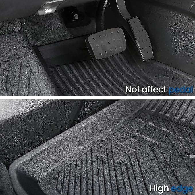 Floor Mats Set for 2024-2026 Chevy Traverse & GMC Acadia & 2025-2026 Buick Enclave, with 2nd Row Kick Mats, Only for 7 Seats Captain Chairs, All Weather TPE Cargo Liner Door Sill Accessories