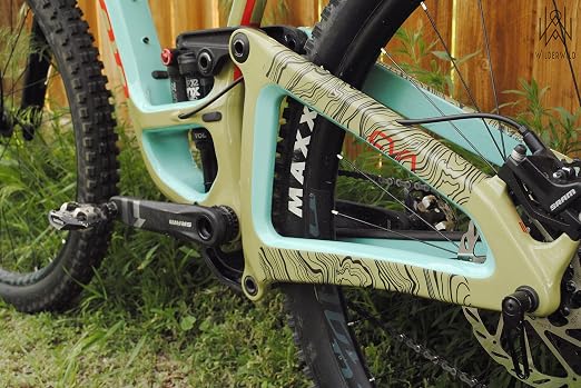 Bike Frame Protection Tape- High Impact Clear Vinyl Wrap Includes Tool (4”x72) Bicycle Frame Protector, Mountain Bike Frame Guard Chainstay Protector (Topographic Marble)
