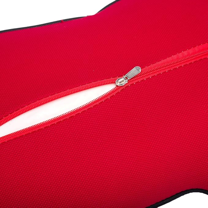 Car Neck Support Pillow for Driving, Car Seat Headrest Pillow with Soft Memory Foam (Red)
