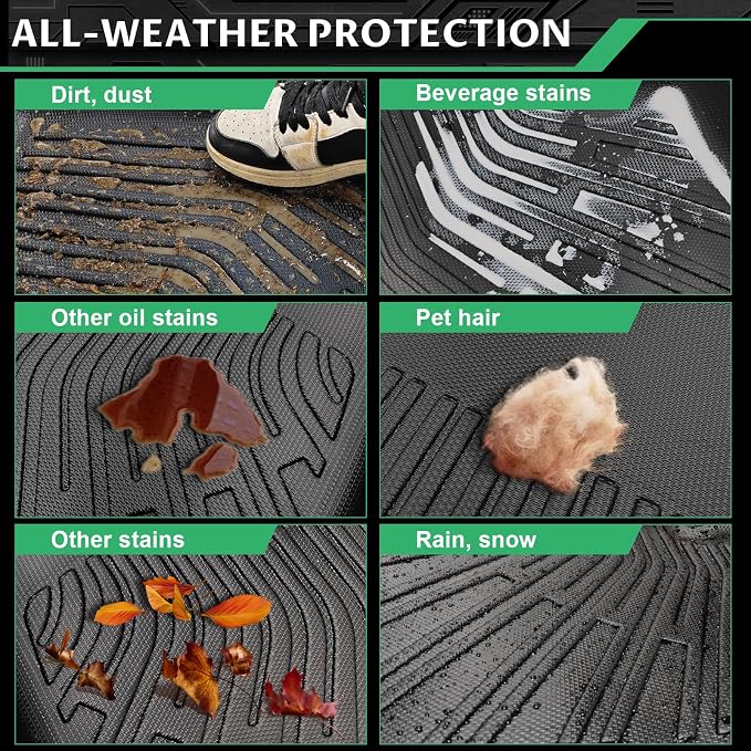 Floor Mats & Cargo Liner for Jeep Grand Cherokee 2005-2010, Grand Cherokee WK Laredo, Limited, Summit All Weather Floor Liners, 2005 Jeep Grand Cherokee Accessories, TPE Duty Waterproof Trunk Liners