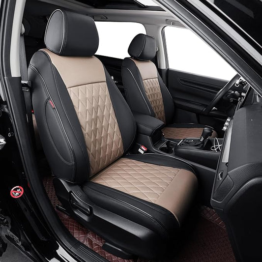 EKR Car Seat Covers for Honda CRV 2017-2022 Leatherette Full Set | Custom Fit for Honda CRV 2017 2018 2019 2020 2021 2022,Factory-Style Interior Upgrade,Full Wrap,Faux Leather(Red/Black)