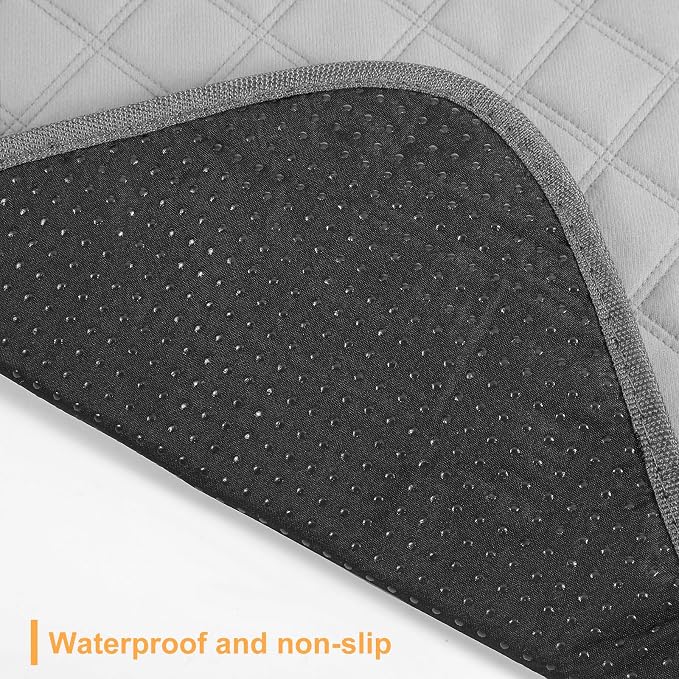 Dimeho 4 PCS Waterproof Chair Pads Reusable Seat Protector Pads Grey Washable Seat Cover Non-Slip Absorbent Pee Cover for Incontinence Bed Wheelchair Adults Kids 23.6" x 17.7"
