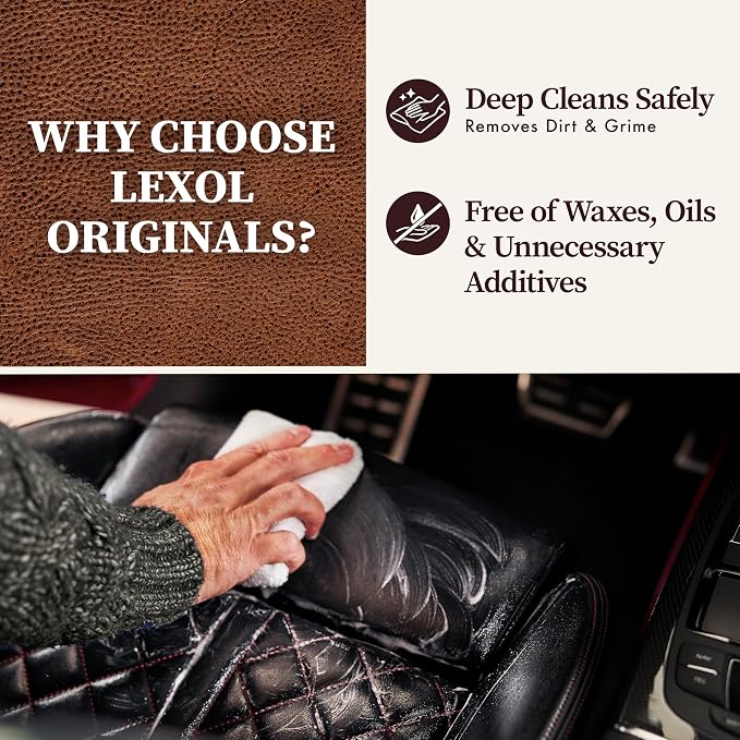 Lexol All Leather Cleaner 8 oz – Deep Cleaning formula for car interior, couches, furniture, shoes, boots, purses, jackets, gloves, saddles and motorcycle gear