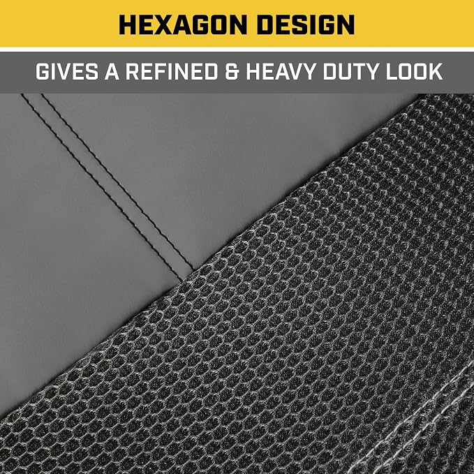 Cat FlexHybrid Car Seat Covers, Gray Premium Faux Leather + Mesh Seat Covers for Cars Trucks SUV, Universal Fit Car Seat Covers Front Seats Only, Automotive Interior Covers, Ideal Truck Seat Covers