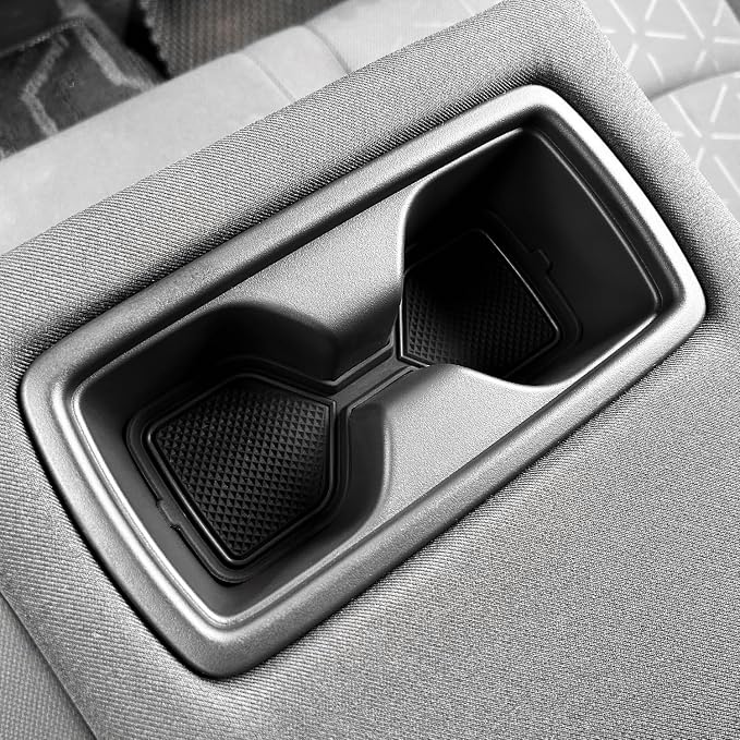 3D Cup Holder Inserts for Toyota RAV4 Accessories 2025 2024 2023 2022-2019 | Silicone Cup Coaster Mats Pad, Center Console Liner, 2Pcs, Black Trim