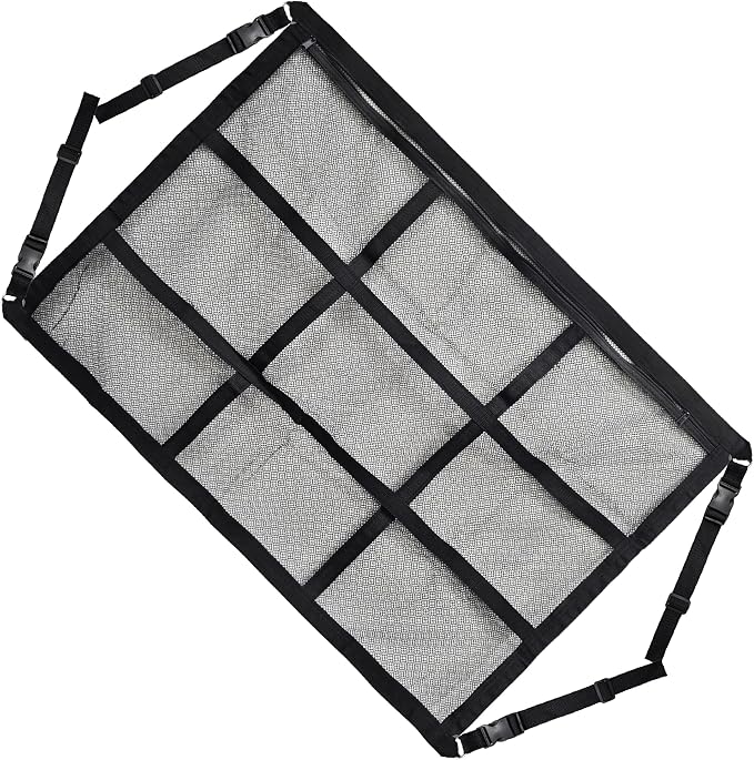 Car Ceiling Cargo Net, 35.5"x25.6", Double Layer Car Roof Storage Organizer, Truck Netting, SUV Van Interior Accessories, Cars Camping Essentials