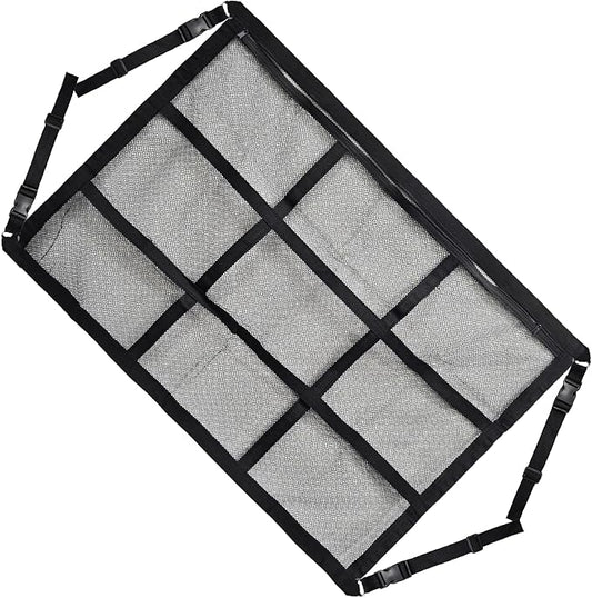 Car Ceiling Cargo Net, 35.5"x25.6", Double Layer Car Roof Storage Organizer, Truck Netting, SUV Van Interior Accessories, Cars Camping Essentials