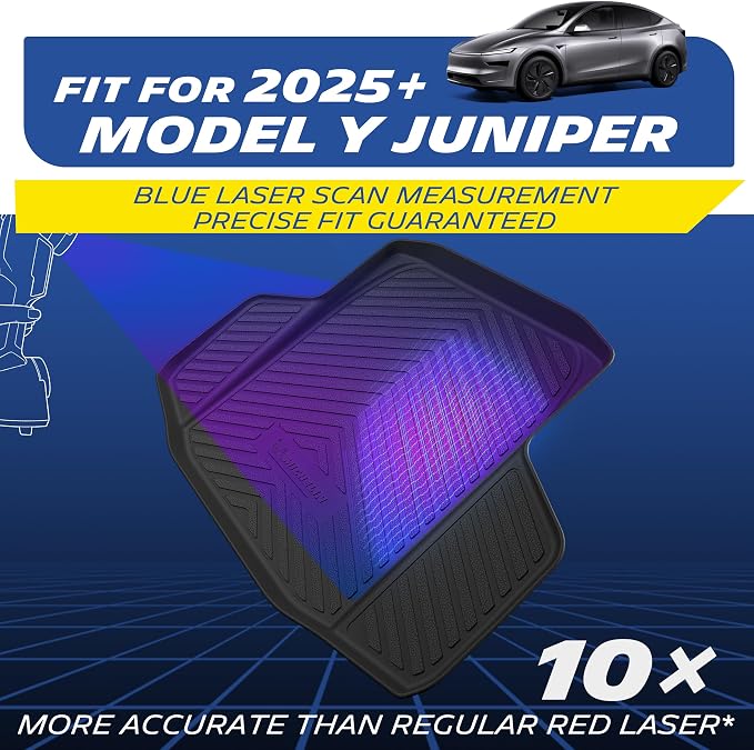 Michelin Vehicle Mat, All-Weather TPE Custom Fit Liner for Tesla Model Y 5 Seat Trunk Mats 2025-2027 (5 Piece), Elite