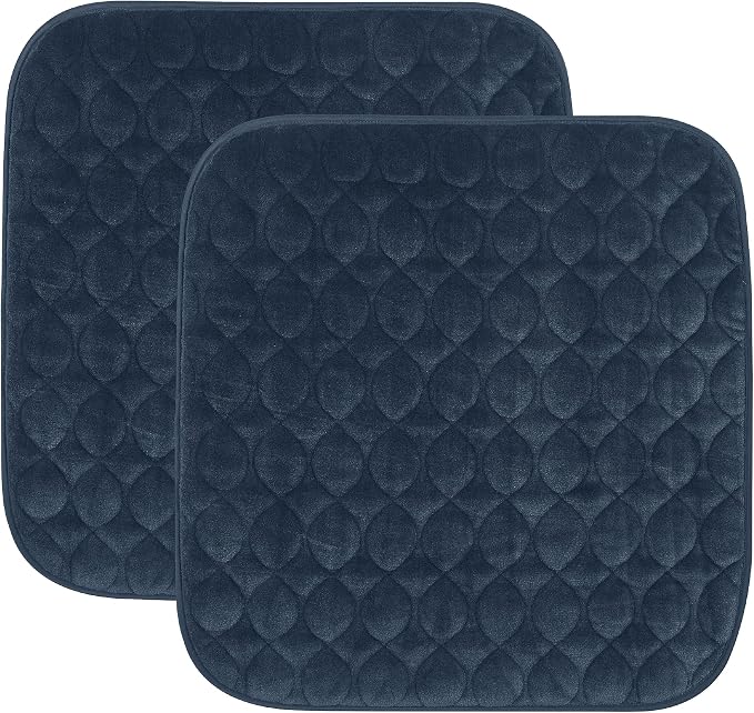 FRESH IDEAS Waterproof & Washable Seat Protector Pad, Navy, 2-Pack