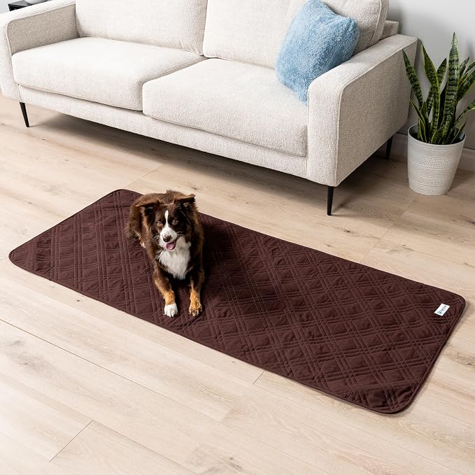 PetAmi Waterproof Couch Cover for Dogs, Non-Slip Leakproof Sofa Furniture Protector for Pet Cat, Machine Washable Bed Blanket for Car Seat, 30x70 Brown