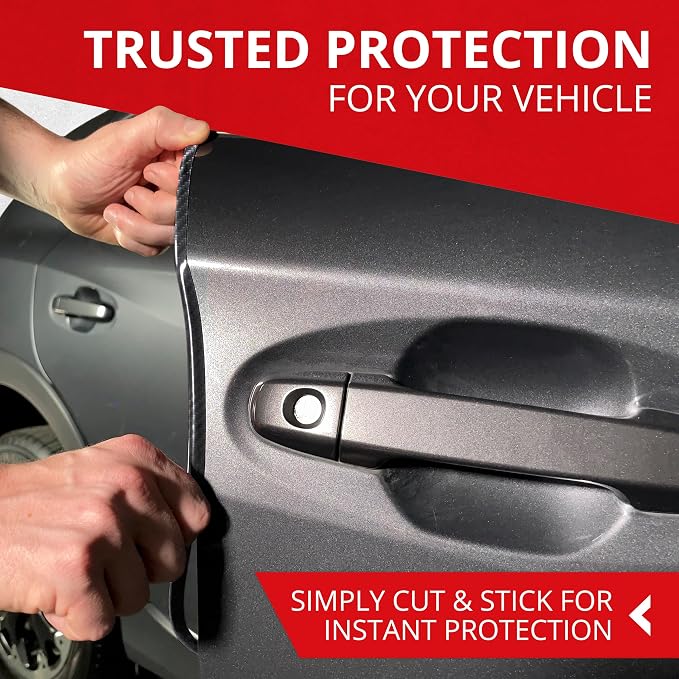 All-Fit Automotive Car Door Edge Protector – Universal DIY Edge Trim to Prevent Scratches & Dings – Flexible Adhesive Molding Trim for Cars, Trucks & SUVs (10 Ft - Carbon Fiber) V2