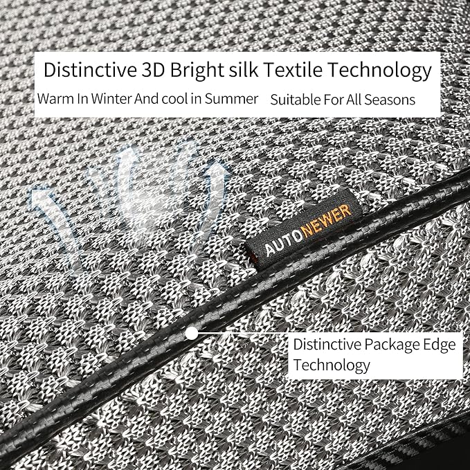 Auto Newer Luxury Breathable Car Seat Cover Fit Four Seasons, Universal Front of Car Seat Cushions, Bottom Seat Covers of Full Wrapped Edge,Universal Fit for 95% Cars,SUV,Pickup,Van(Grey，1PCS)