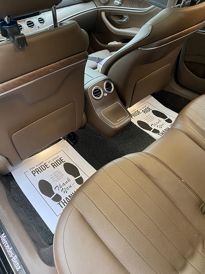 White Car Paper Floor Mats,50Pcs Vehicles Disposable Floor Pads,Temporary Cars Floor Protector,Automotive Mat Covers Protector,Detailing Detail Wash,Temporary Sticky 16x20inch