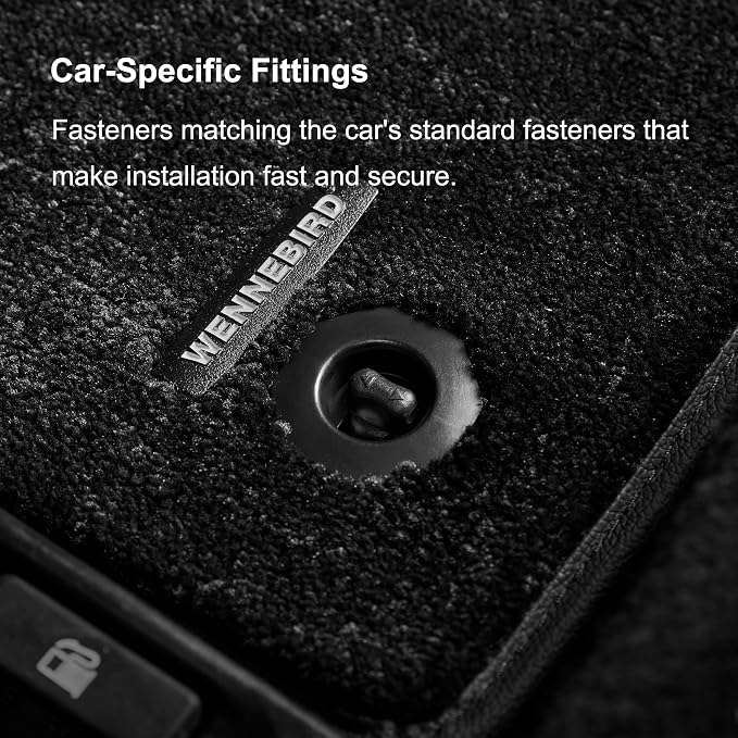 WENNEBIRD Front Carpet Floor Mats for Mercedes GLE-Class 2020-2026, 2Pc | V167, 0.6-Inch Ultra-Thick Plush Carpet, Noise-Reducing Comfort, Waterproof TPE Layer, Anti-Slip Backing