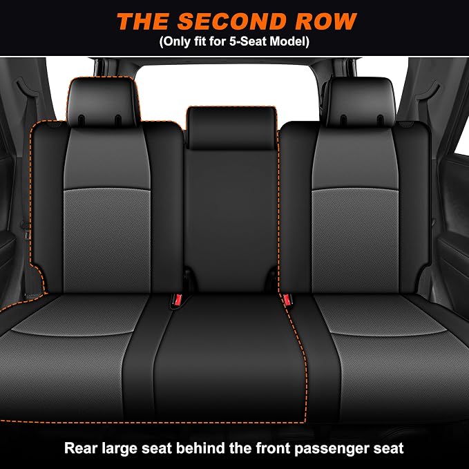 AOMSAZTO Custom Fit Seat Covers for Toyota 4Runner 2011-2024 | Full Set Waterproof Airbag Compatible Car Seats Cover for 4Runner Accessories Black&Gray (5 Seats Model Only)