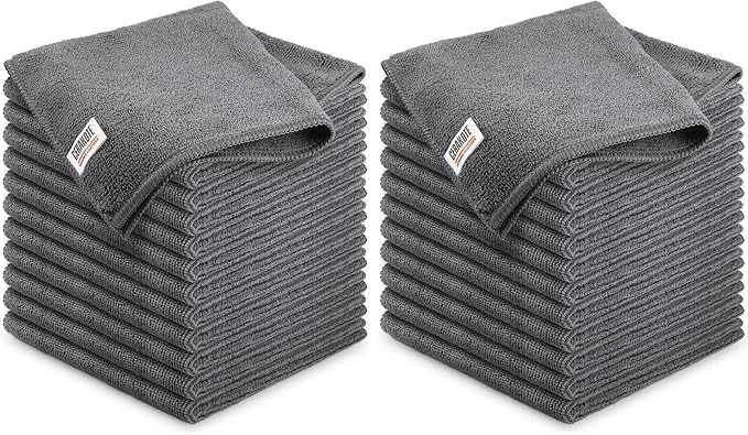 CERAKOTE Microfiber Towels (24 Pack) - Cleaning and Application Towels - Durable 300 GSM Lint-Free Material - Ideal for Cars, Home, Shop and Office