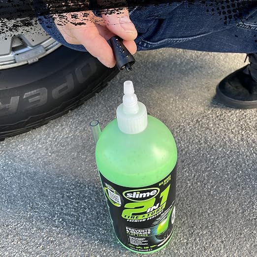 Slime 10194-6PK 2-in-1 Tire & Tube Sealant Puncture Repair Sealant, Premium, Prevent and Repair, Suitable for All Off-Highway Tires and Tubes, Non-Toxic, Eco-Friendly, 6 x 32 oz Bottles