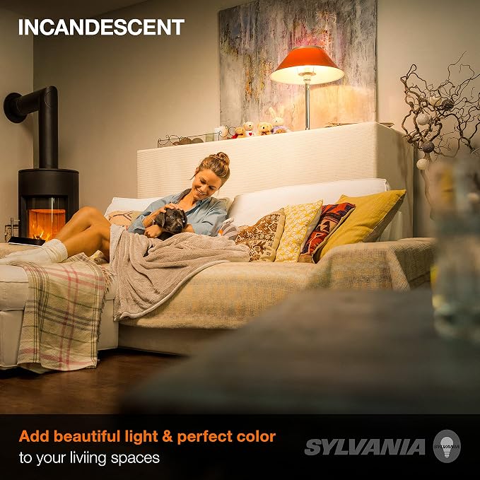 Sylvania Incandescent Light Bulb, 25W A19, Dimmable, Medium Base, 160 Lumens, 2850K, Soft White - 2 Pack (10562)