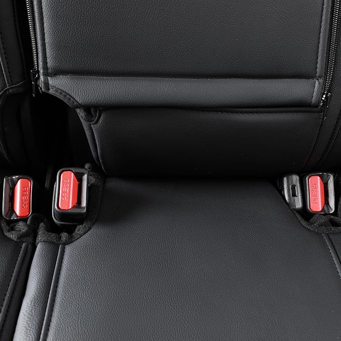 EKR Car Seat Covers for Honda CRV 2017-2022 Leatherette Full Set | Custom Fit for Honda CRV 2017 2018 2019 2020 2021 2022,Factory-Style Interior Upgrade,Full Wrap,Faux Leather(Red/Black)