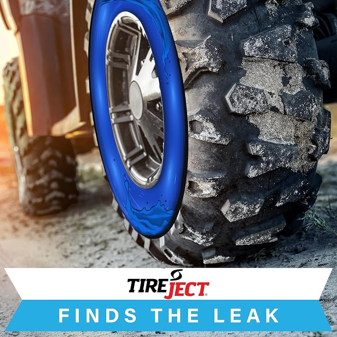 TireJect Off-Road Tubeless Tire Sealant Kit: Fix a Flat Tire & Prevent Flat Tires, Seal Punctures Leaks Dry Rot Thorns Nails Screws, tire Repair Slime, Puncture tire Sealer (40oz, 4-Tire Value Pack)
