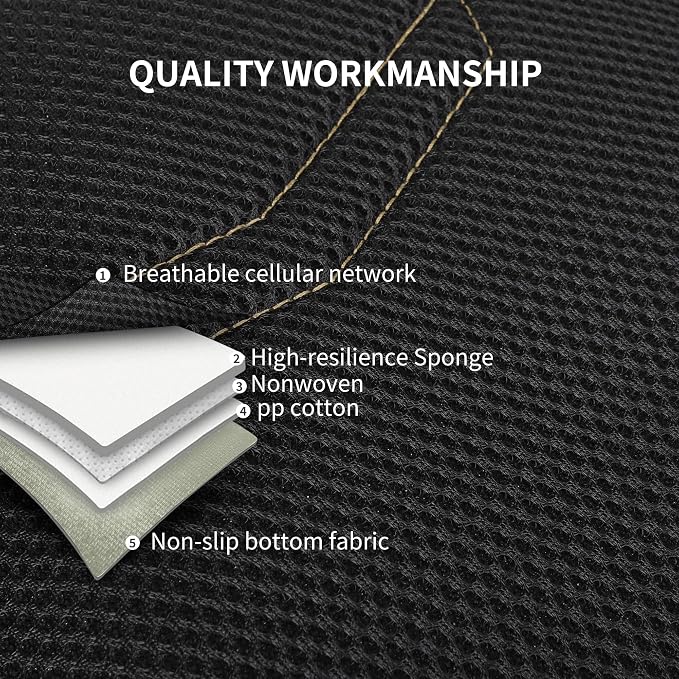 HChengkikz Front Car Seat Cover, Breathable and Sporty (Black + Beige) | Leather, Universal Fit for Most SUVs, Cars, Sedans, Trucks, Airbag Compatible, Easy to Install