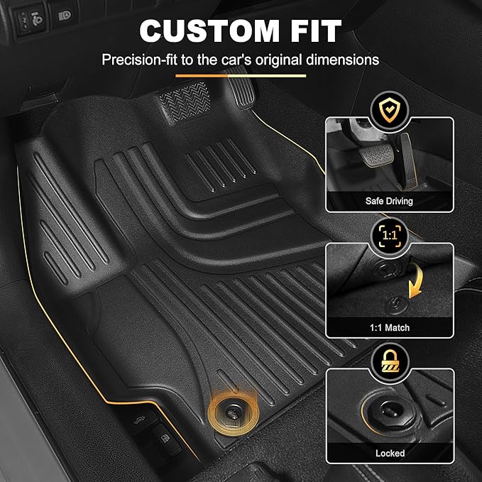 Floor Mats Fit for Toyota Corolla Sedan 2014-2019, Floor Liners + Cargo Mat | Not for Hatchback, Custom Fit Cargo Liner All-weather Protection Waterproof Easy to Clean Heavy Duty