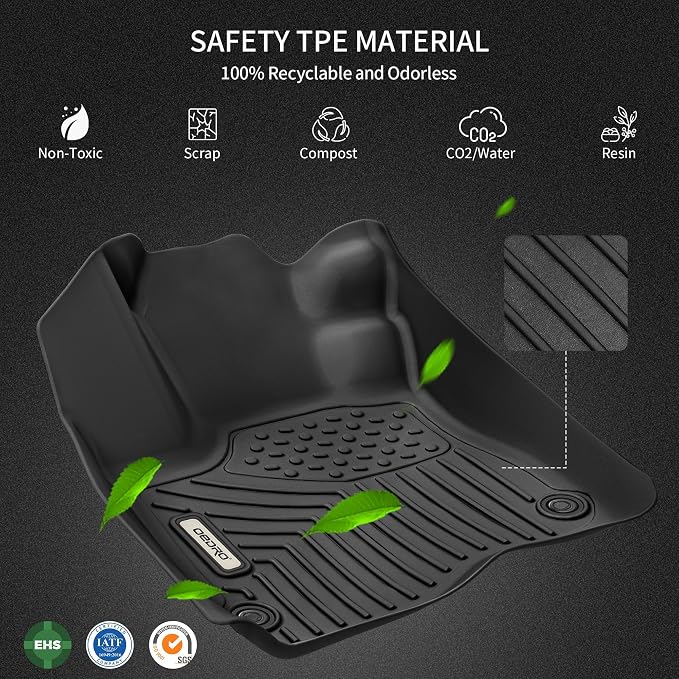 OEDRO Floor Mats Fit for 2015-2017 Toyota Camry, All-Weather Protection | Custom Fit Camry TPE Floor Liners Includes 1st and 2nd Row