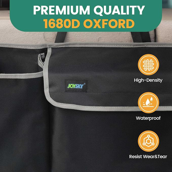 JOYSKY Hanging Trunk Organizer for SUV – Backseat Car Storage Bag, Large Collapsible Backseat Trunk Organizer with Adjustable Straps, Space Saving Car Organization Accessories for Truck MPV Van