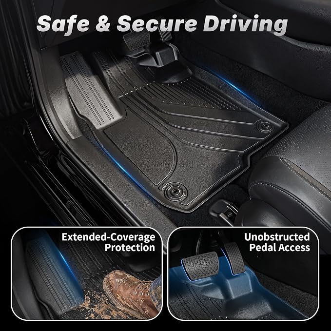 OEDRO Floor Mats Full Set & Backrest Fit for 2027-2023 Honda HR-V & 2025 2026 Acura ADX, Custom Fit TPE All Weather Floor Liners for HRV EX-L/LX/Sport, Car Mats Set Protectors Accessories