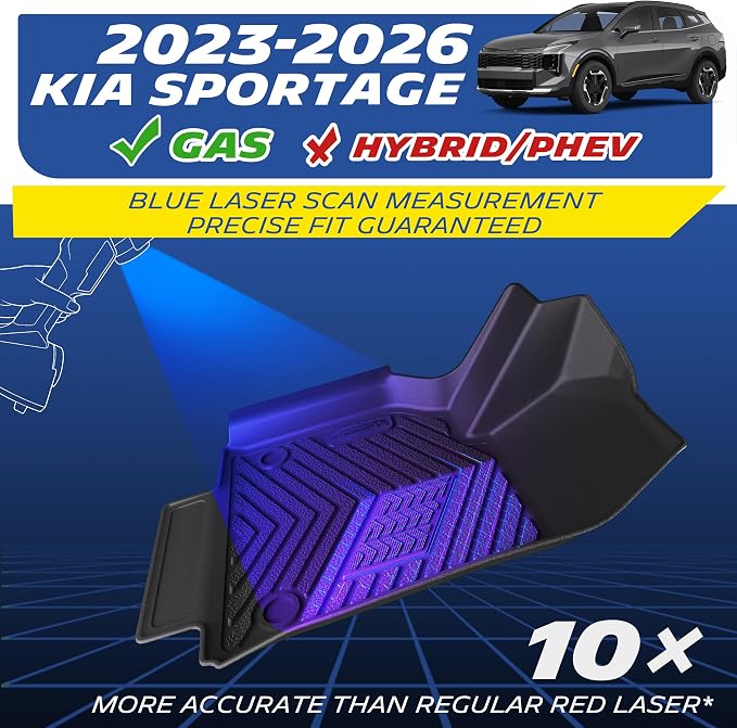 Michelin Vehicle Mats, Premier Series All-Weather TPE Custom Fit Liner for 2023-2026 Kia Sportage Gas Floor Mats, Not Fit Hybrid or PHEV (4 Piece)