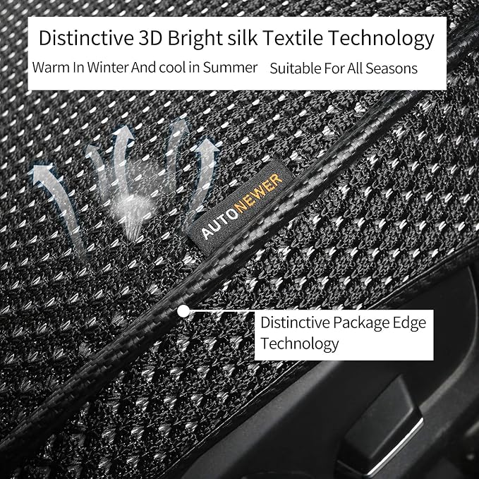 Auto Newer Luxury Breathable Car Seat Cover Fit Four Seasons, Universal Front of Car Seat Cushions, Bottom Seat Covers of Full Wrapped Edge,Universal Fit for 95% Cars,SUV(Black+Grey，2PCS)