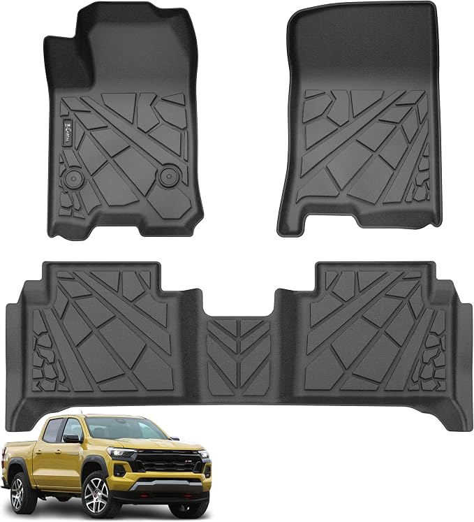 KARPAL Floor Mats for 2023 2024 2025 2026 Chevy Colorado/GMC Canyon Crew Cab, All-Weather TPE Custom Fit Floor Liners Car Accessories