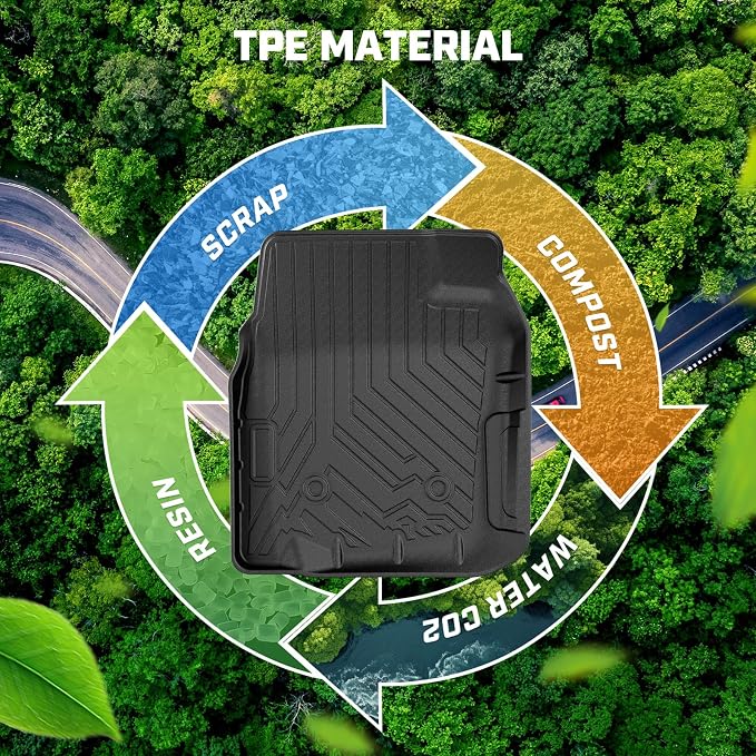 Mixsuper F150 Floor mats-Floor mat for Ford F150/Ford Bronco 1980-1996, F-250/F350 1980-1997 Classic Ford Truck Accessories,All Weather TPE Rubber Floor Liners Protection,Anti-Slip Car Mats, Black