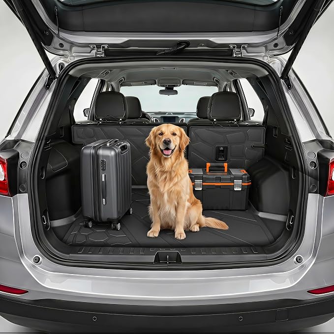 KARPAL All-Weather Floor Mats for 2018-2024 Chevy Equinox (Not for EV) / GMC Terrain, TPE Odorless Anti-Slip Automotive Floor Mats & Cargo Liner Backrest Mat for Chevrolet Equinox Accessories