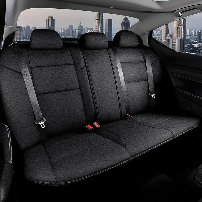 AOMSAZTO Seat Cover for Nissan Altima 2019 2020 2021 2022 2023 2024 2025 | (S SV SR Platinum ) Customized Fit Full Set Faux Leather Seats Cover Black