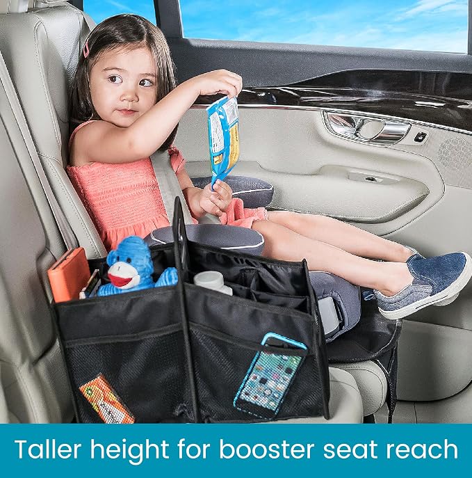 High Road Car Caddy Organizer with Cup Holders and Easy Carry Handle | Front Seat Organizer for Adults and Backseat Car Organizer for Kids Keeps Car Seats Clutter Free